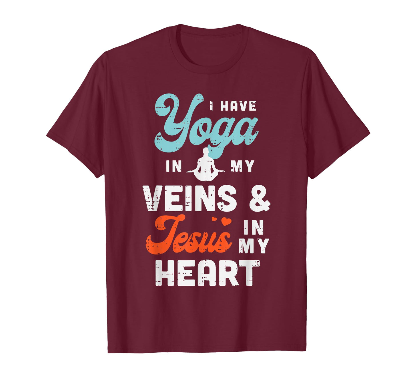 Yoga Veins Jesus Heart Asana Yogi God Jesus Christian Gift T-Shirt