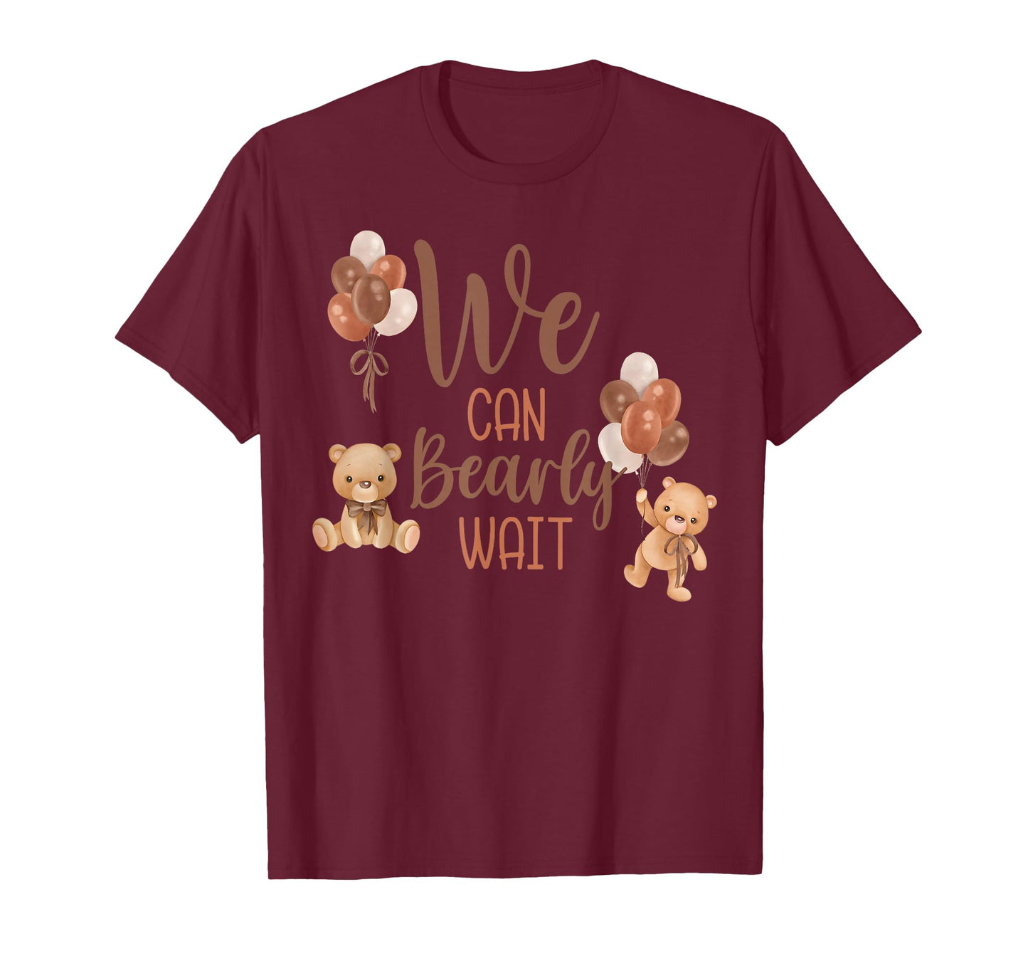 We Can Bearly Wait Bear Gender Neutral Boy Baby Shower T-Shirt