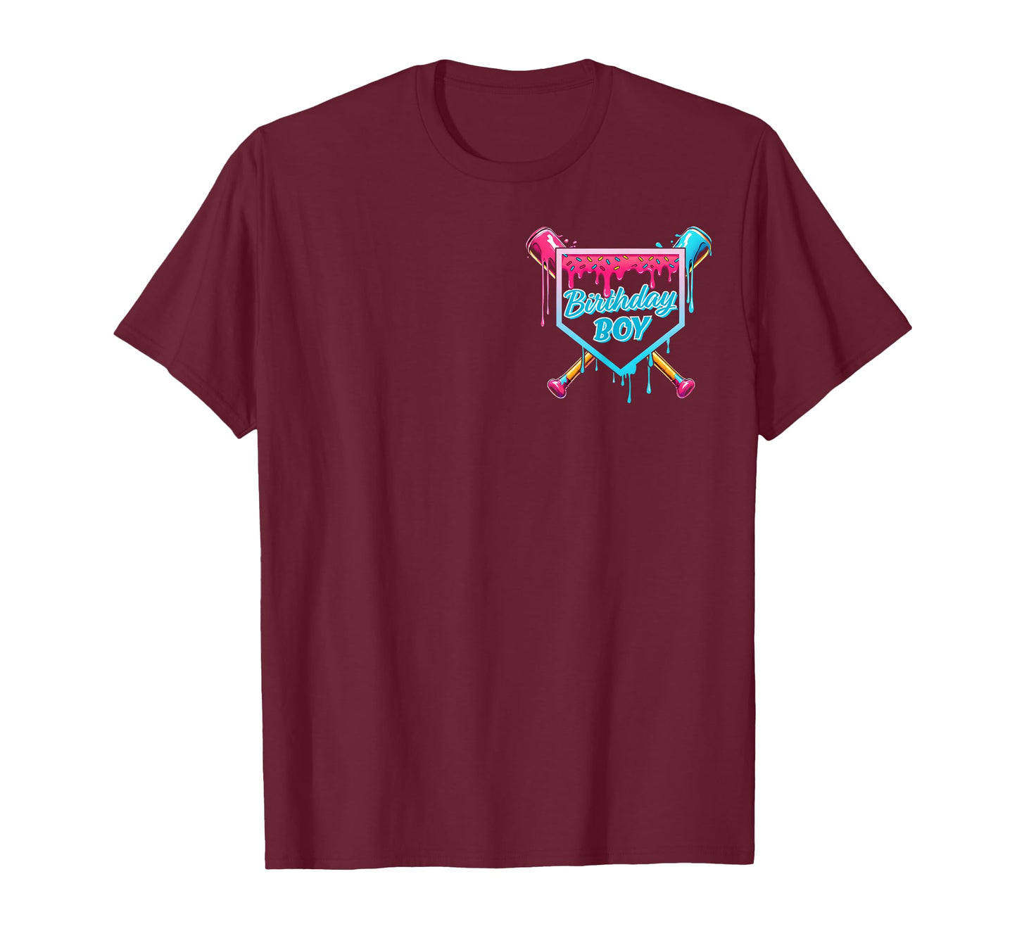 Baseball 10 Year Old Ice Cream Drip 10th Birthday Boys T-Shirt