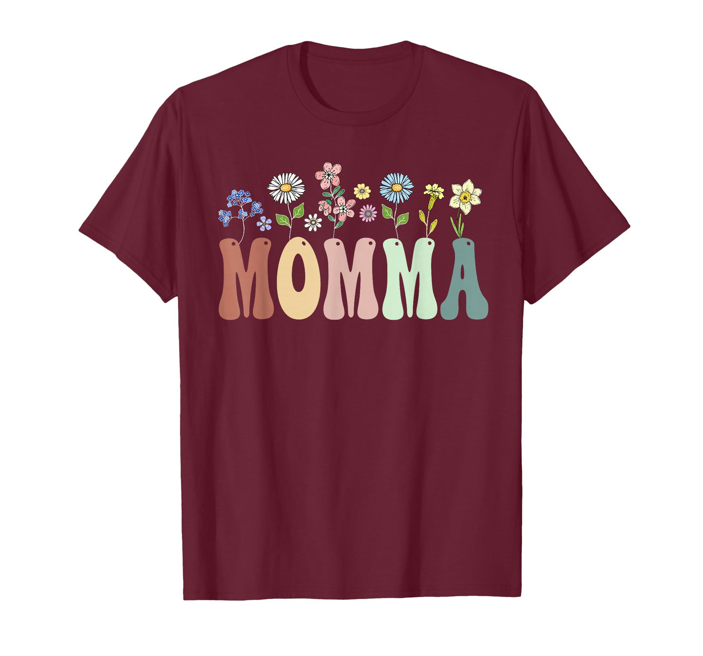 Momma Gifts Women Wildflower Floral Design Momma T-Shirt