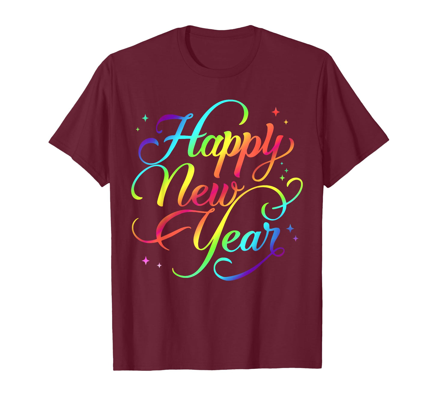 Happy New Year Colorful New Years Eve Party Rainbow Tie Dye T-Shirt