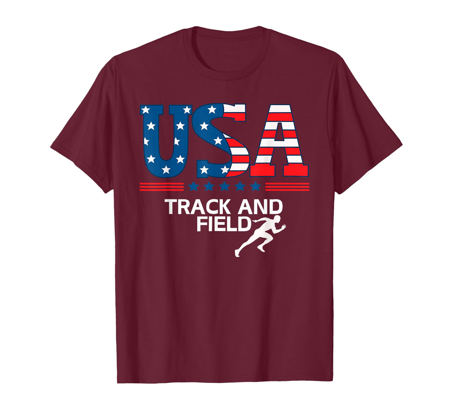 Track And Field United States Flag USA Sport Track And Field T-Shirt