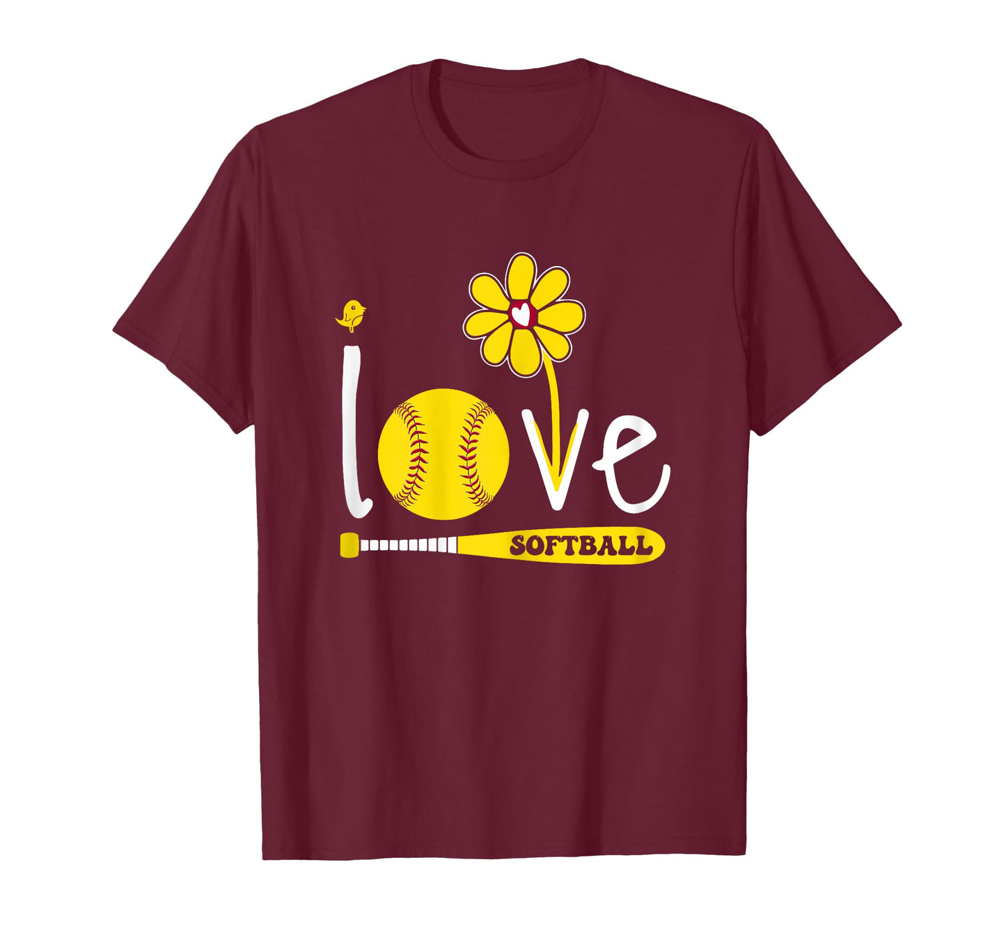 Women Softball-Shirt Girls I Love Softball Teen Girl T-Shirt