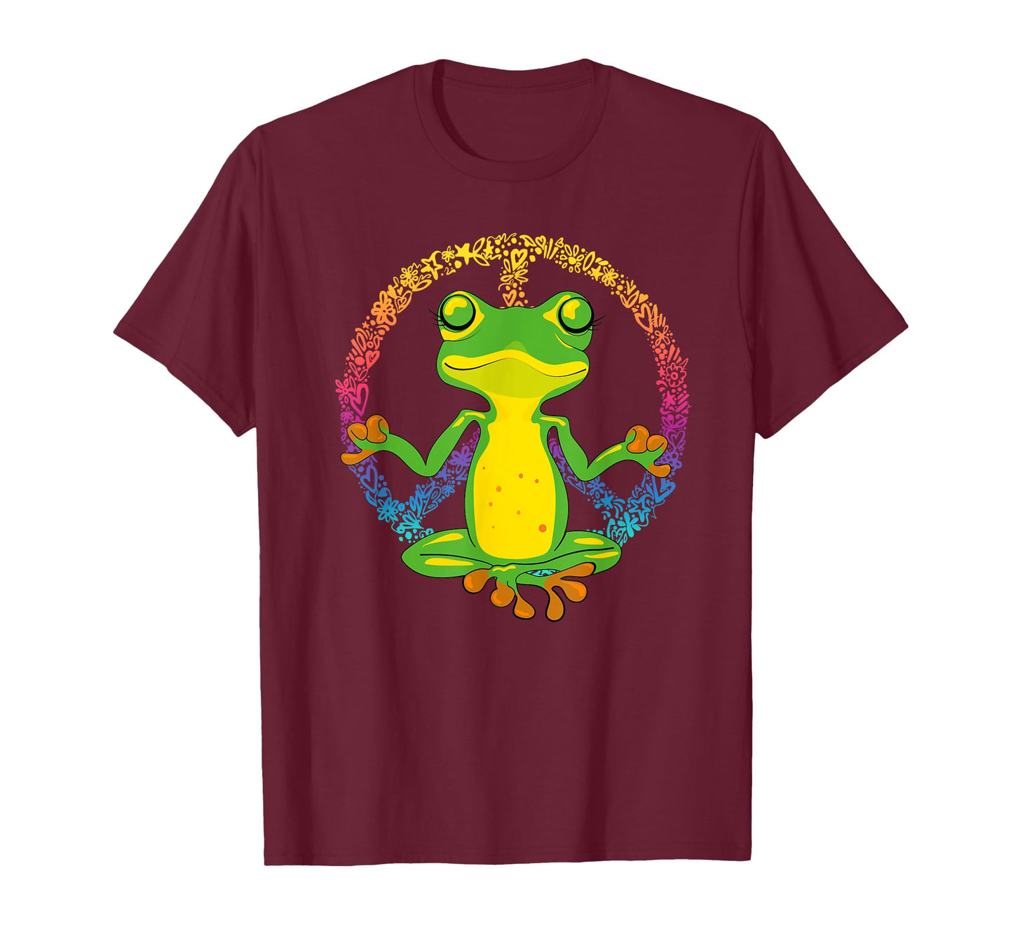 Peace Sign Yoga Frogs Cool Peace Frog Tie Dye T-Shirt