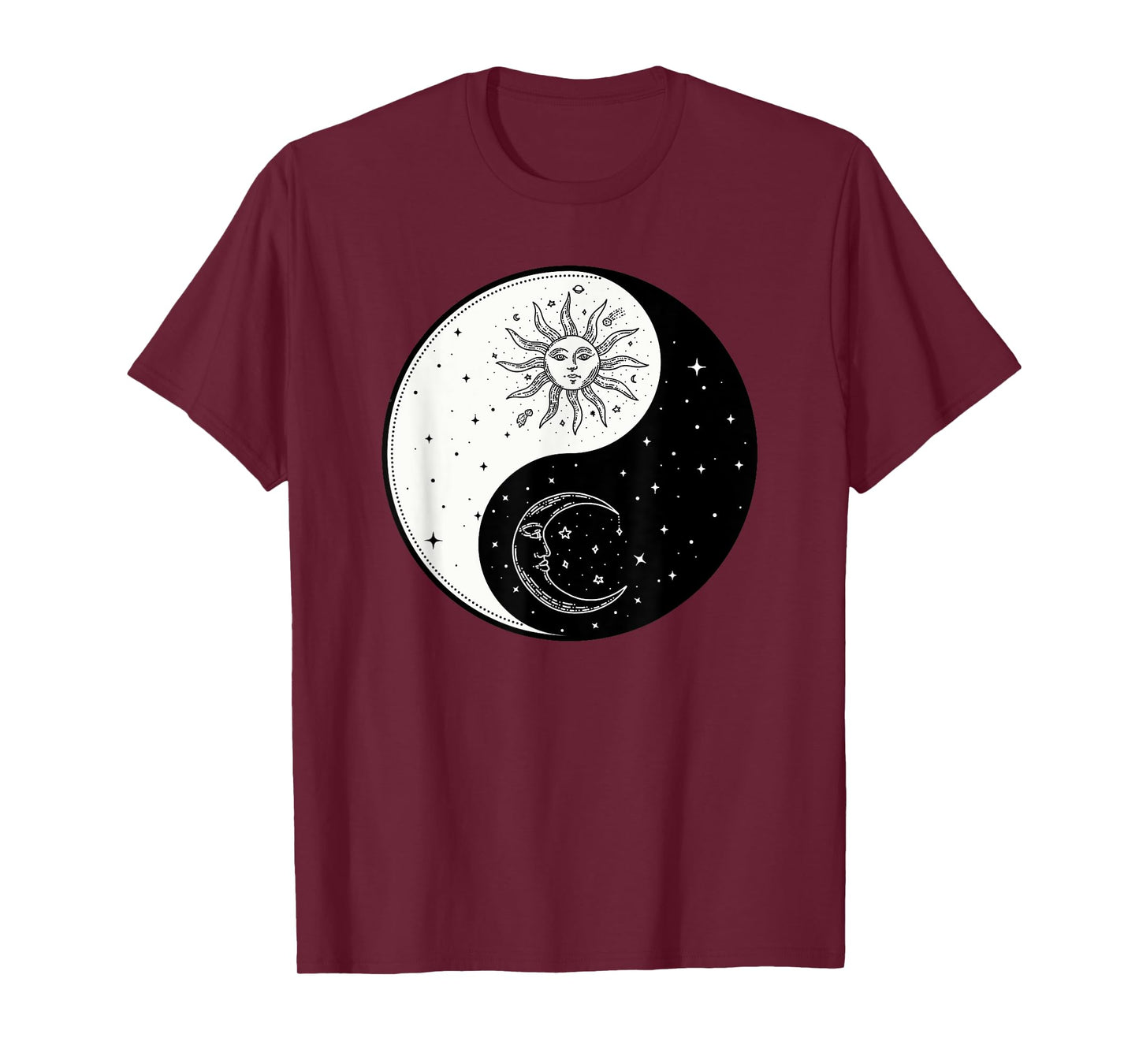 Sun Moon Ying Yang Vintage Yoga Zen Spiritual Mystical T-Shirt