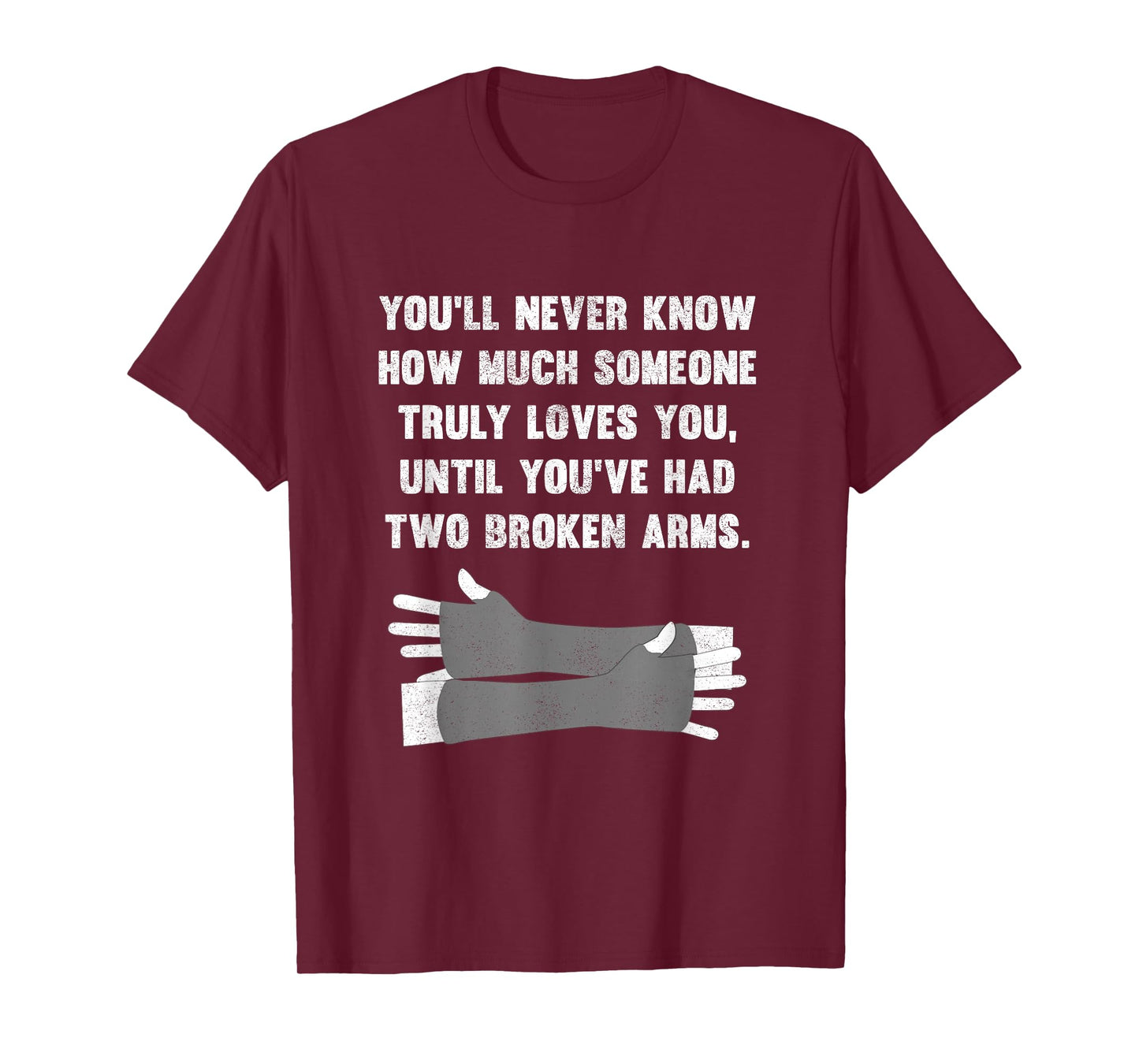 Funny Two Broken Arms Love Meme Social Media T-Shirt T-Shirt