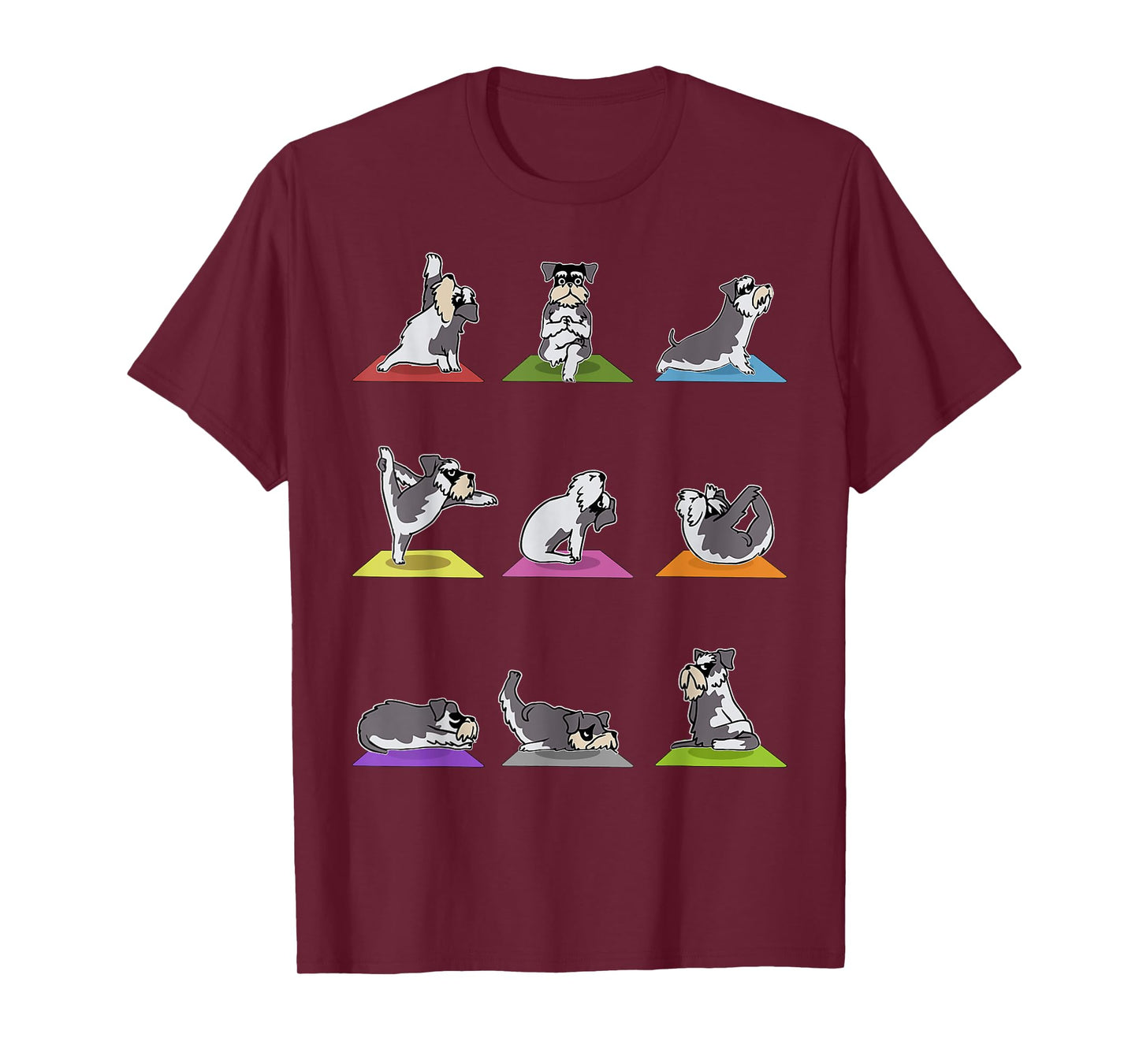 Funny Miniature Schnauzer Dogs Yoga Poses Meditation Lovers T-Shirt