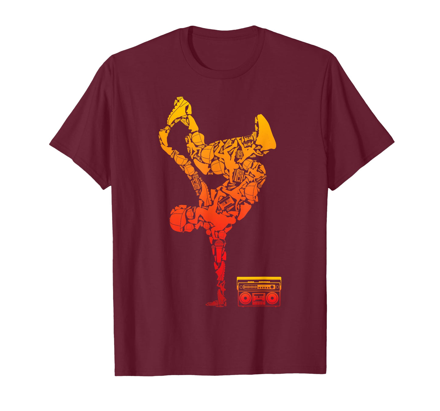 Breakdancing Boombox One Hand Freeze Hip-hop Breaking T-Shirt