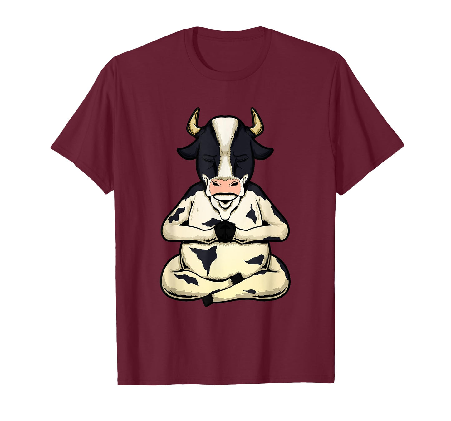 Cow Yoga Meditating Calf Yogi Bull Sitting Yoga Pose Namaste T-Shirt
