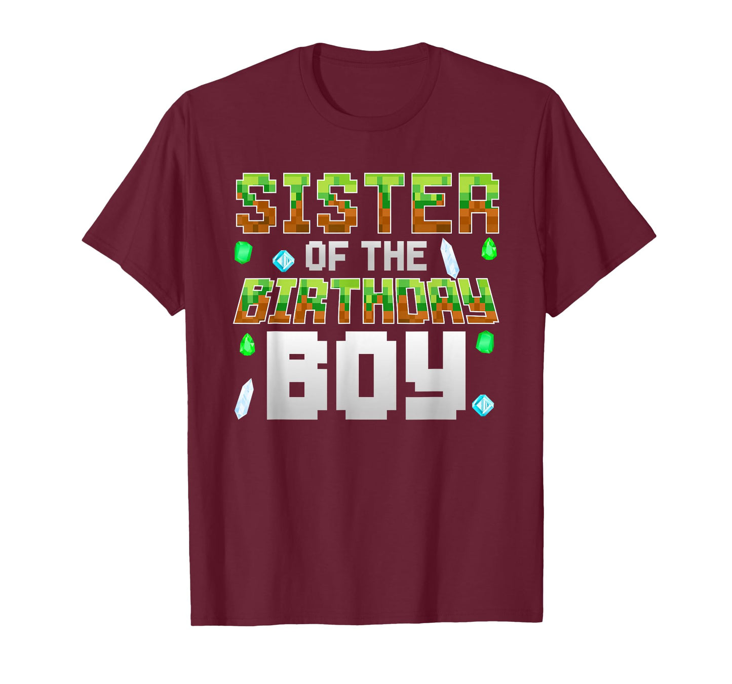 Sister Of The Birthday Boy Birthday Party Gamer Pixel Number T-Shirt