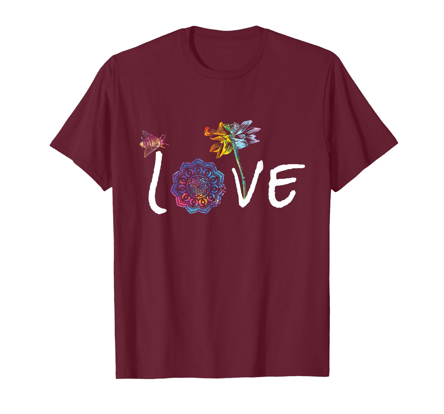 Namaste Love Lotus Flower Bee Peace Meditation Yoga Gift T-Shirt