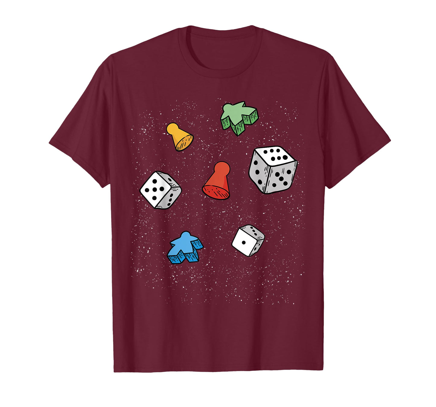 Cool Board Game Pieces on Stars, Dice, Meeple, Pawn Costume T-Shirt