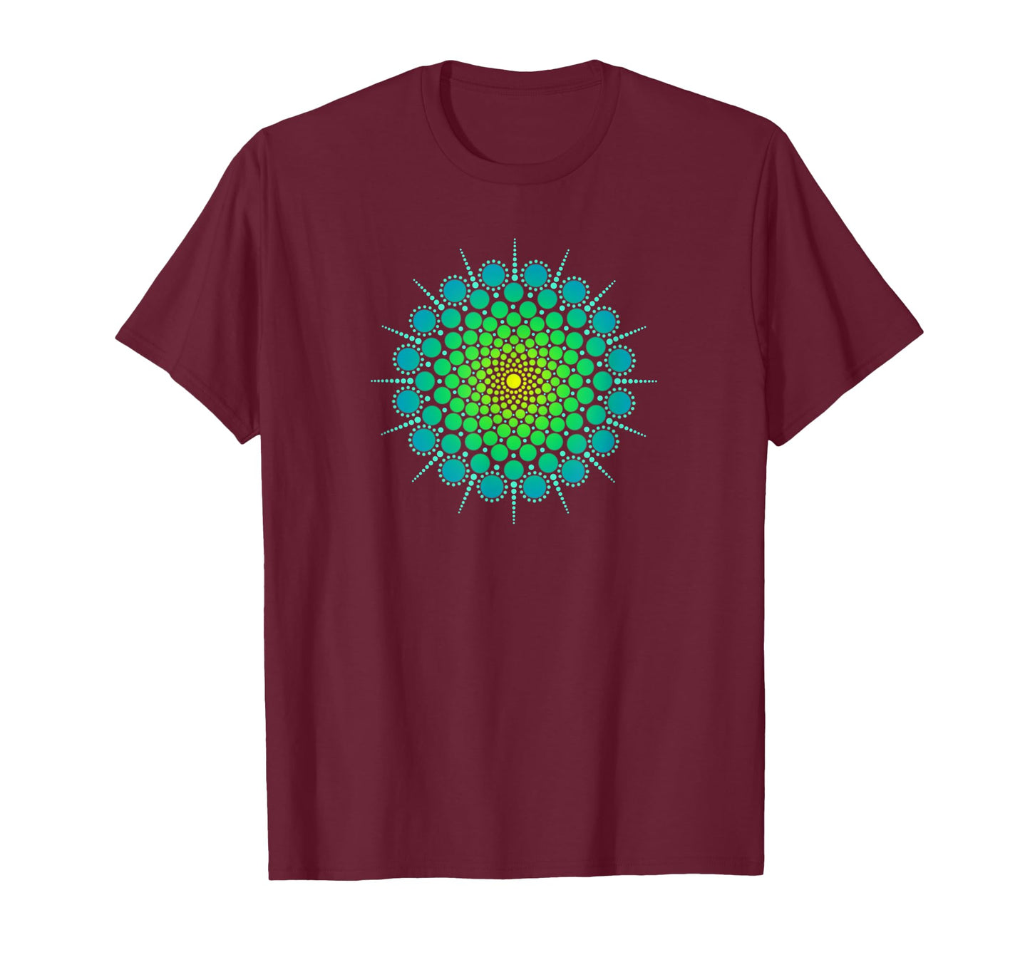 Zen Yoga Meditation Mehndi Dot Mandala Turquoise Blue Green T-Shirt