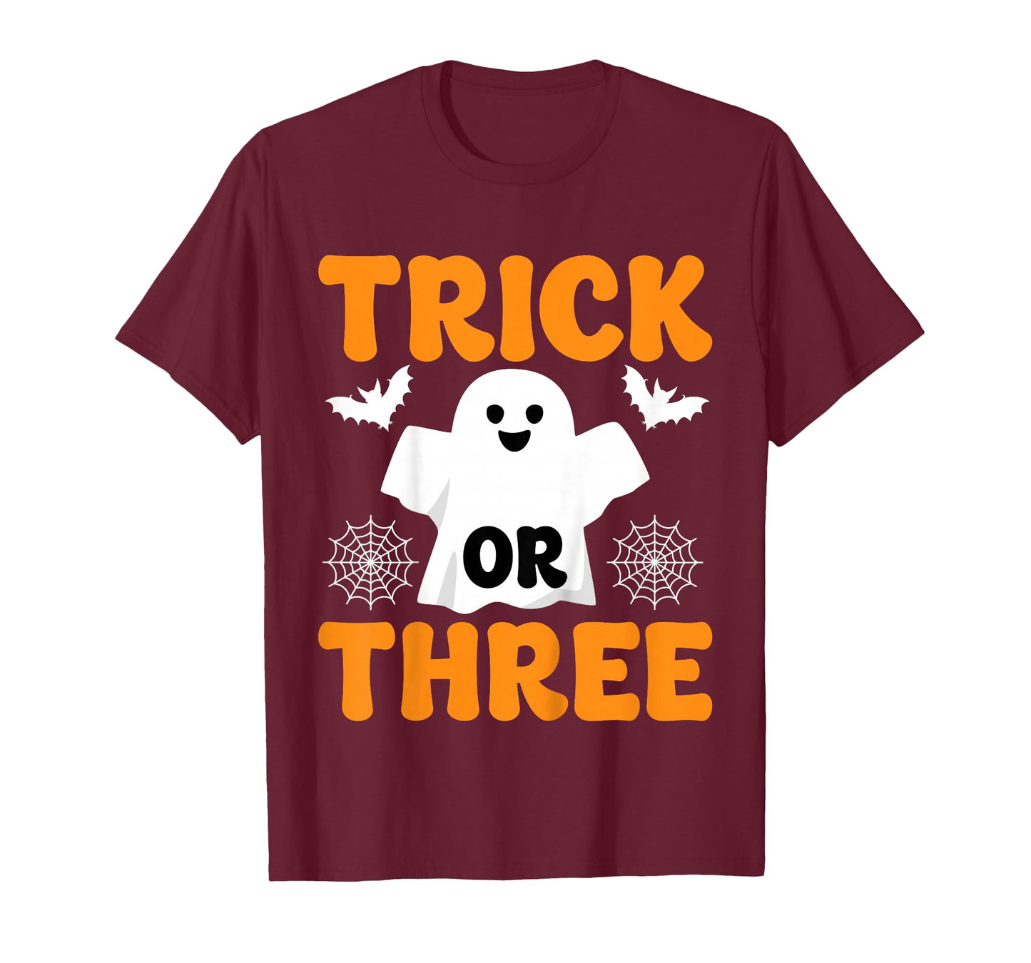 Kids Trick or Three Halloween Spooky Ghost Kids 3rd Birthday T-Shirt