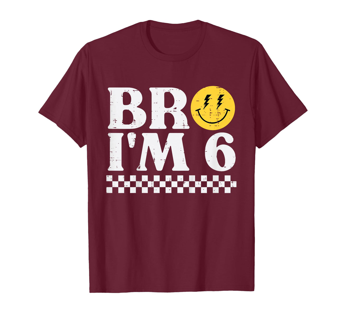6th Birthday Bro Im 6 Smile Retro Bday Groovy Boys Girls Kid T-Shirt