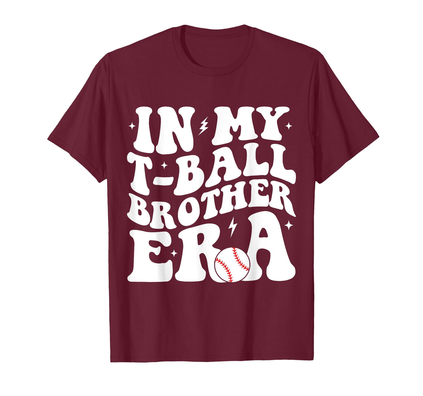 In My T-Ball Brother Era Groovy Funny Tee-Ball Brother T-Shirt