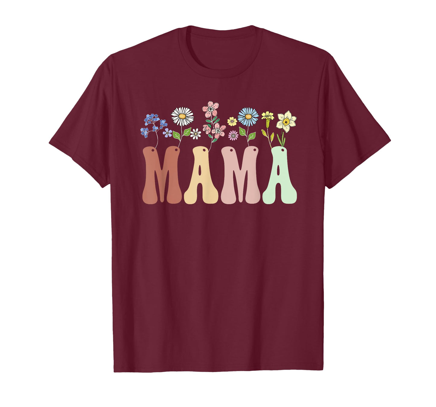 Mama Gifts Women Wildflower Floral Design Mama T-Shirt