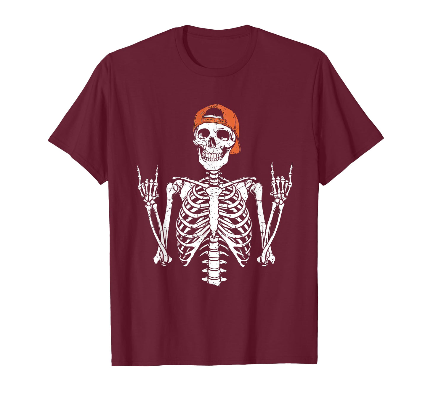 Rocker Skeleton Cap Skater Halloween Rock Mens Boys Kids T-Shirt