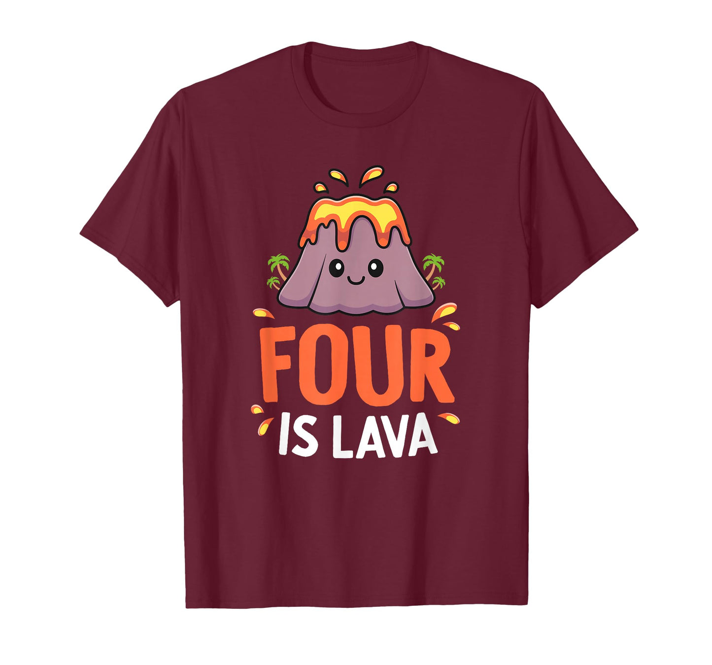 Volcano Birthday Party 4th Birthday Dinosaur Four Is Lava T-Shirt