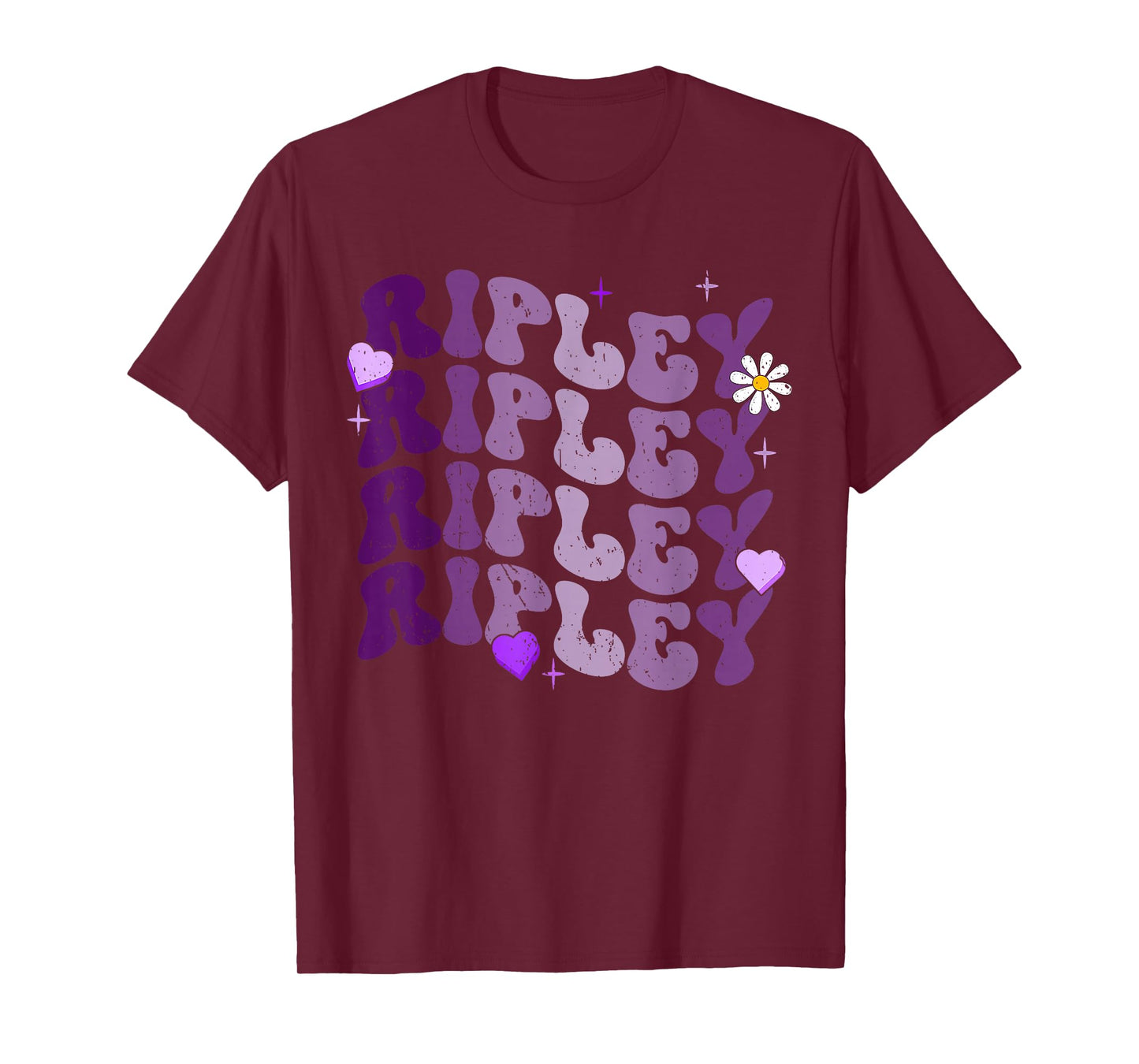 Retro I Love Ripley Personalized Name Groovy Birthday T-Shirt