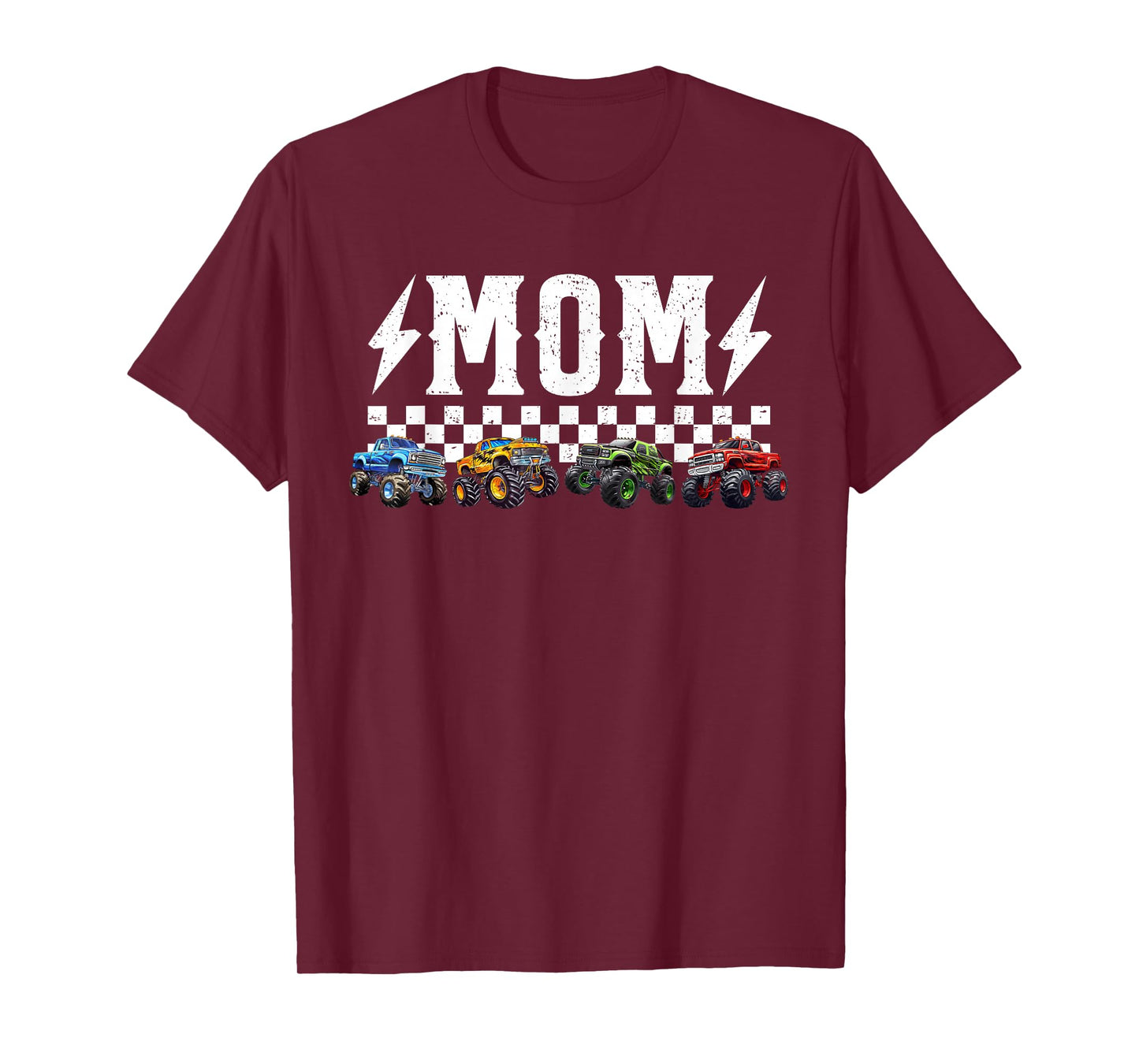 Mom Retro Monster Truck Family Crew Birthday Matching T-Shirt