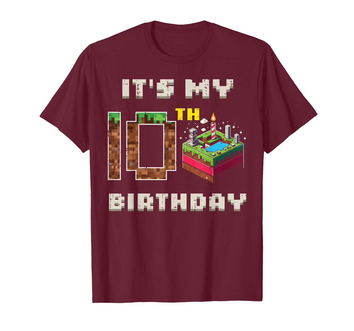 My 10th Birthday Pixel Game 10 Cake Gamer Boys Kid Youth T-Shirt