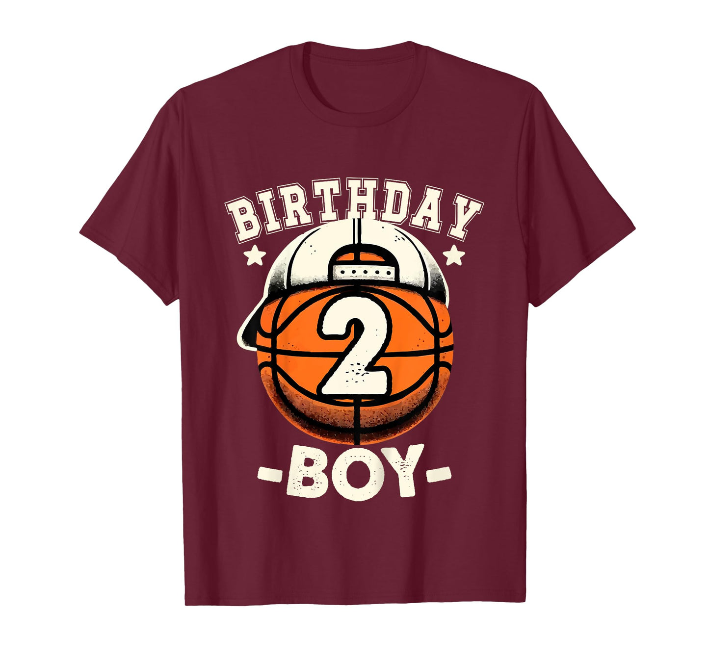 Kids 2nd Birthday Boy 2 Year Old Basketball Theme Decorations Boy T-Shirt