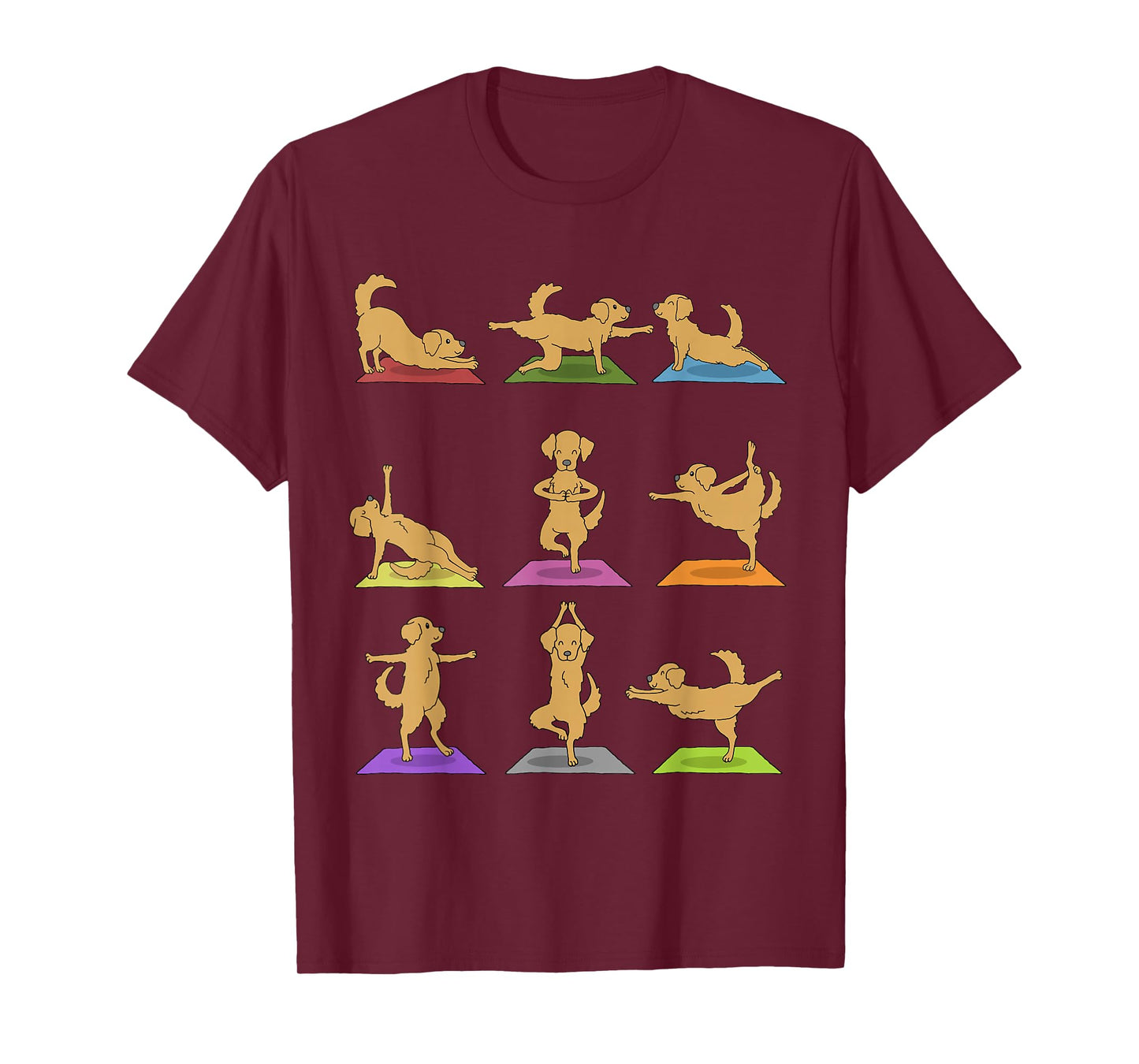 Golden Retriever Yoga T-Shirt Funny Dogs In Yoga Poses Shirt T-Shirt