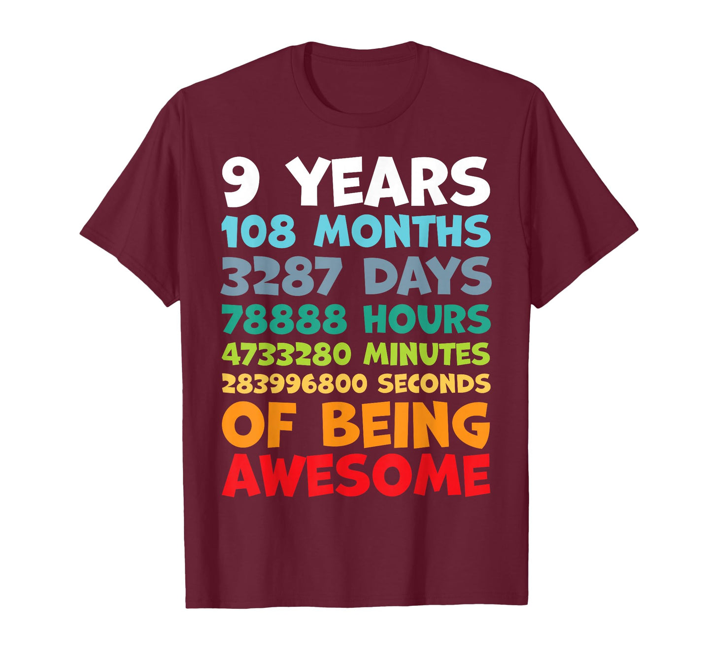 9 Year Old BDay Decorations Son Boy 9yr 9th Birthday T-Shirt