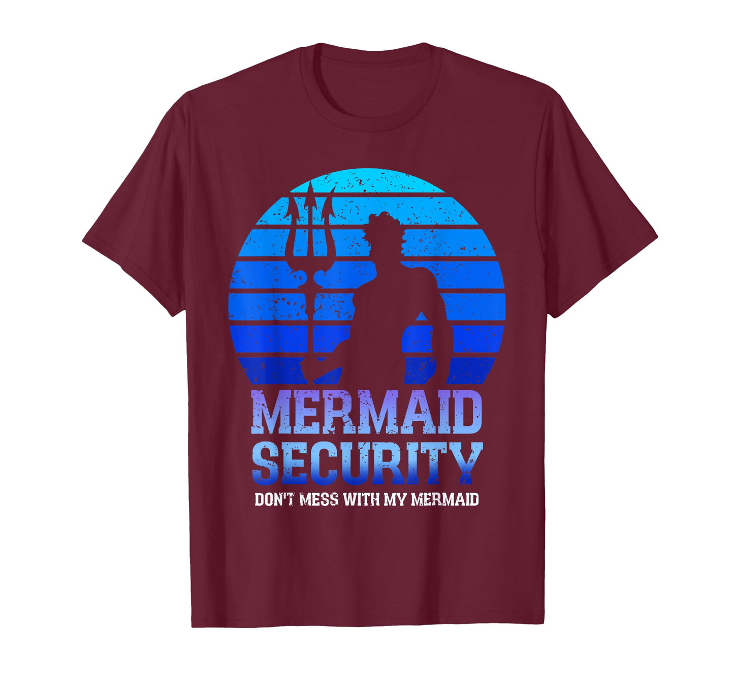 Vintage Mermaid Security Bday Costume Merman Birthday Party T-Shirt