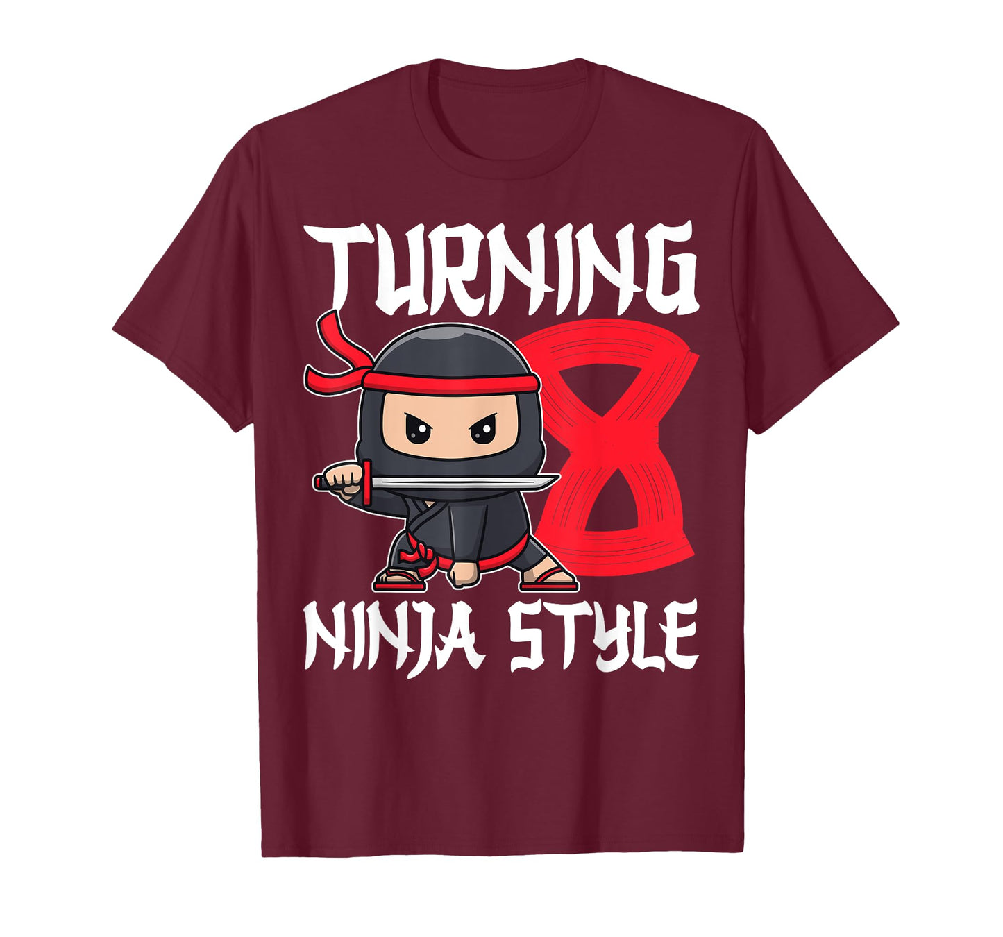 Turning 8 Ninja Style Martial Arts 8 Years Old 8th Birthday T-Shirt