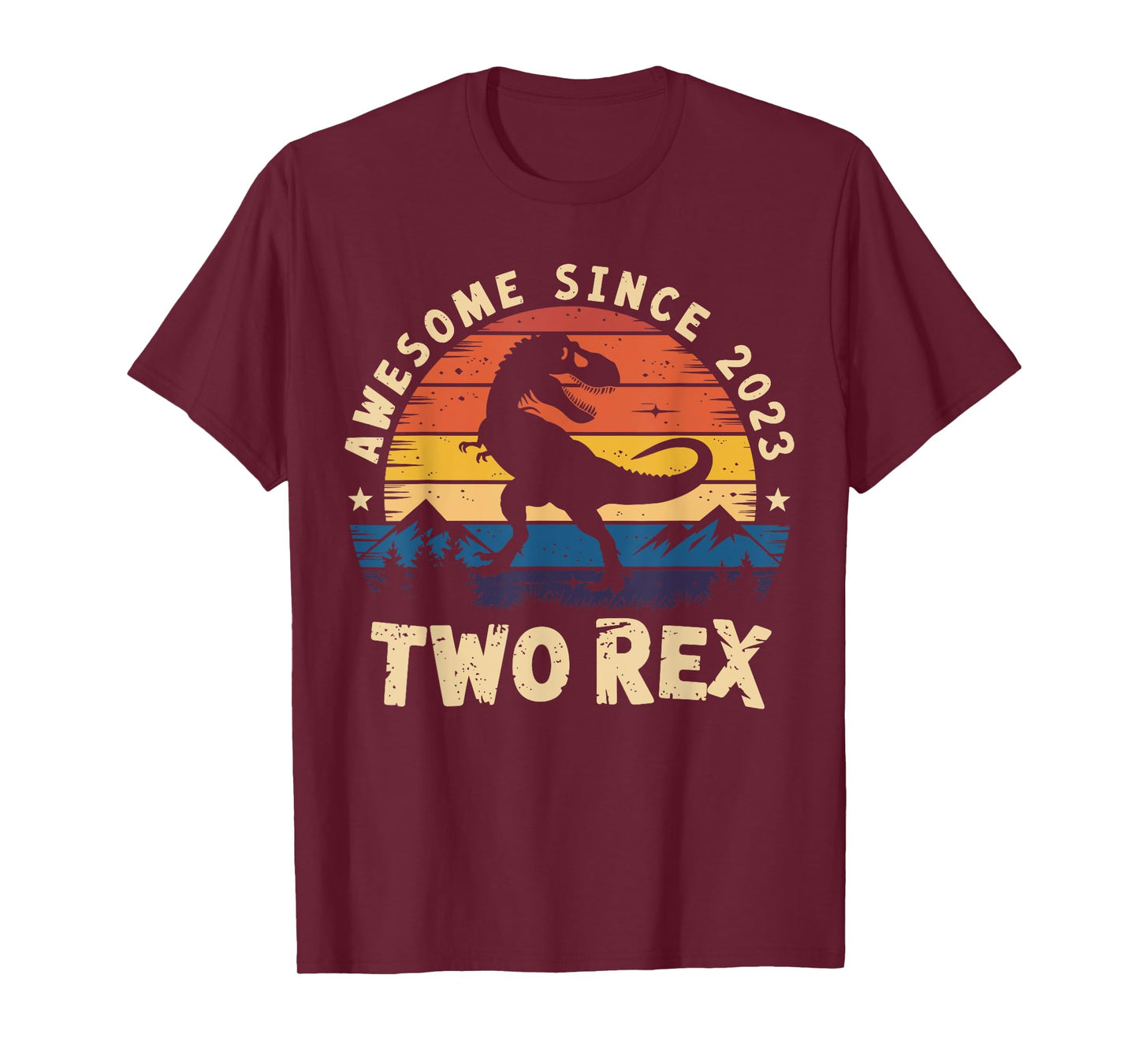 Two Rex 2nd Birthday Bday Boys Second Dinosaur 2 Year Old T-Shirt