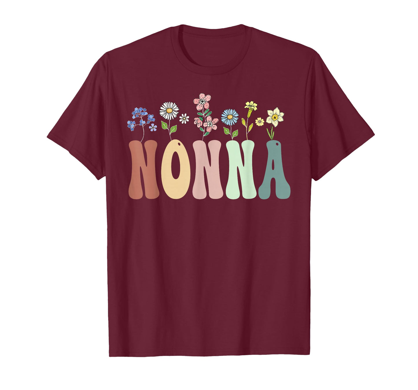 Nonna Gifts Women Wildflower Floral Design Nonna T-Shirt