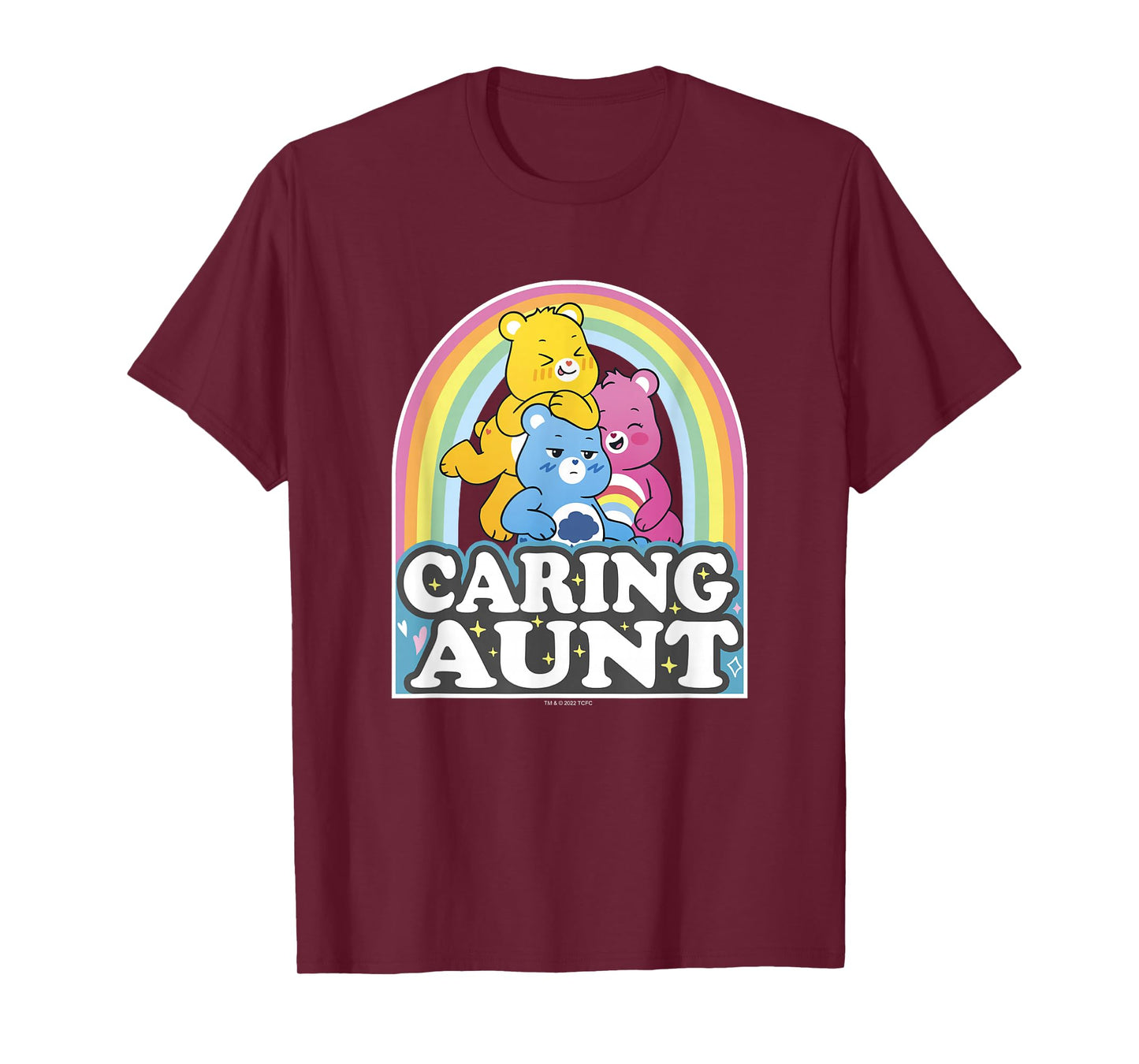 Care Bears Caring Aunt Retro Rainbow Grumpy Group Shot T-Shirt
