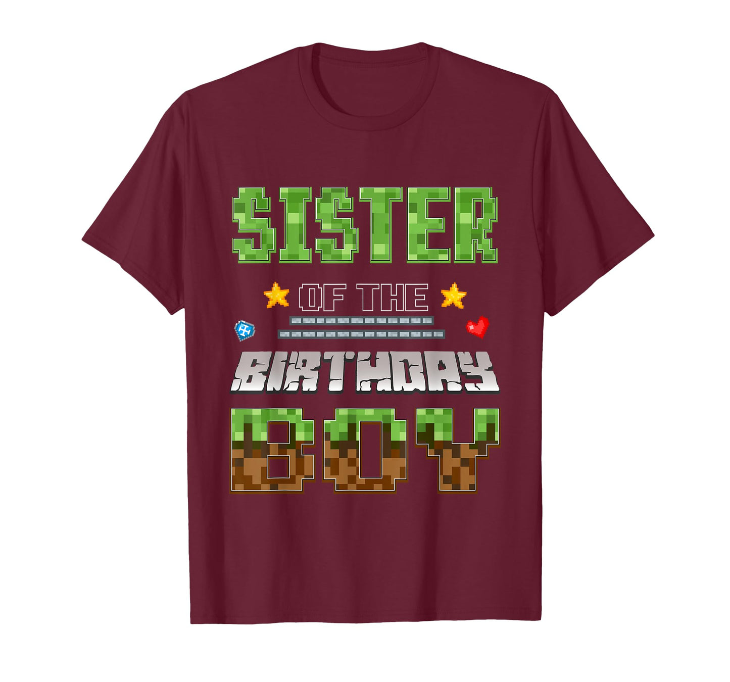 Sister of The Birthday Boy Video Gamer Pixel Birthday Party T-Shirt