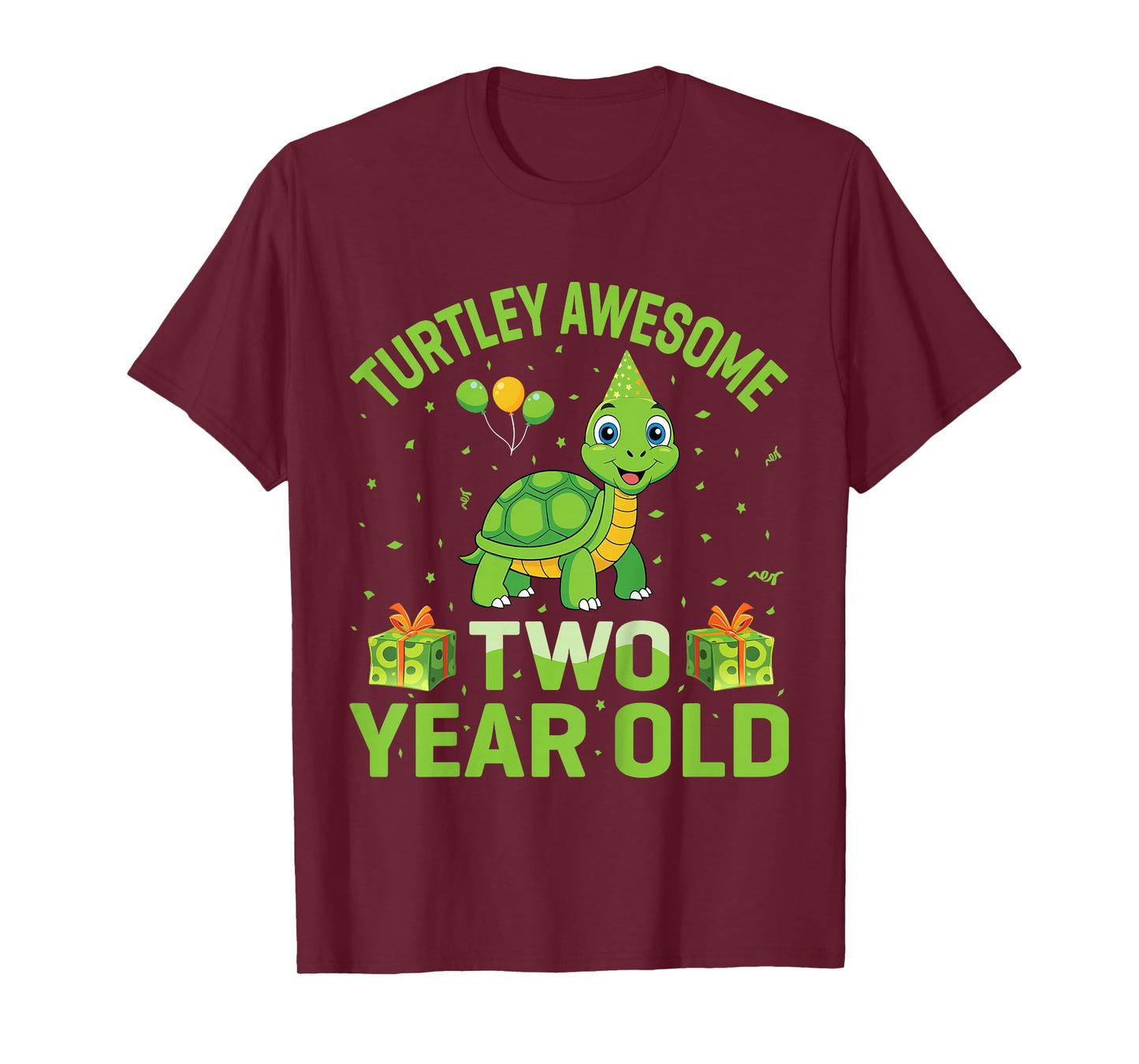 Turtley Awesome Two Year Old Cute Turtle 2nd Birthday Party T-Shirt