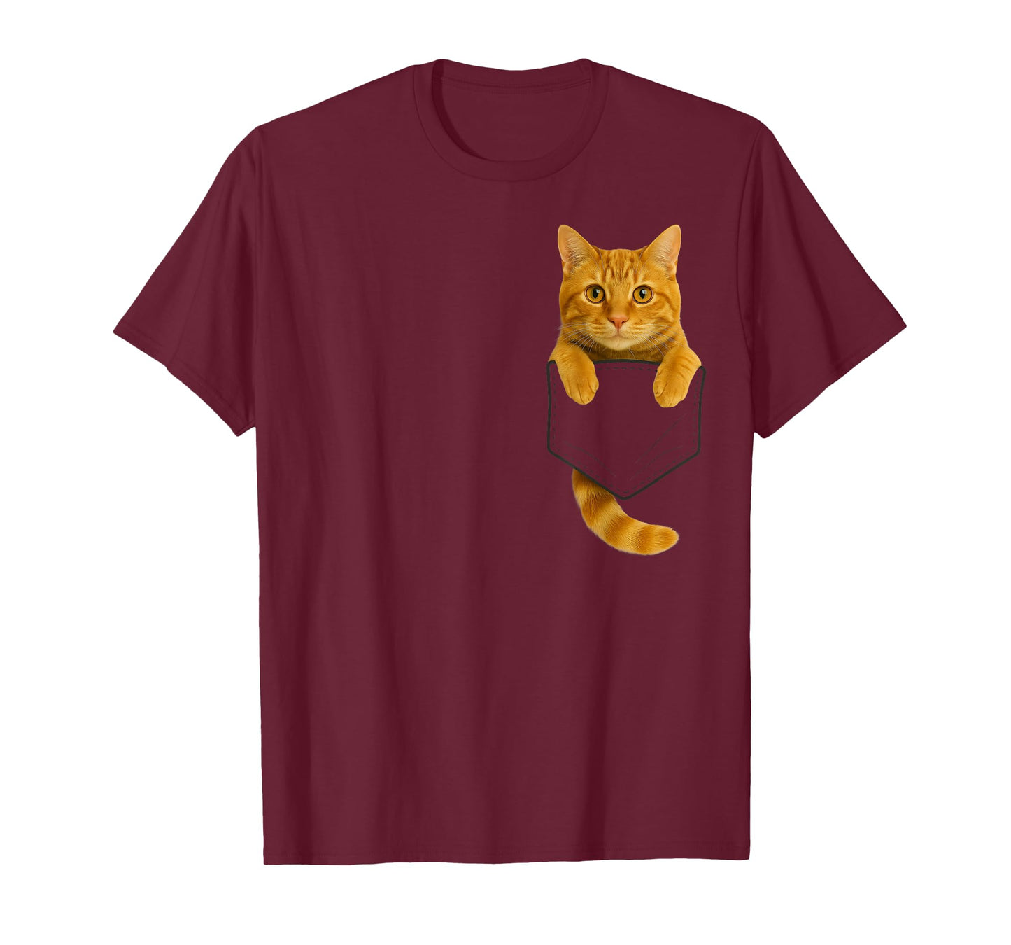 Cute Tabby Cat Pocket Funny Gifts Cat Mom Cat Dad Cat Lover T-Shirt