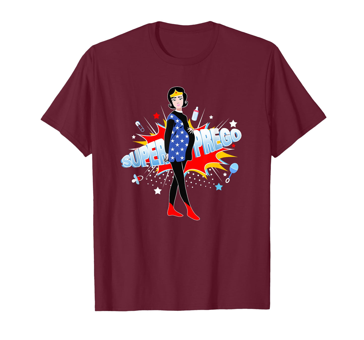 Funny Pregnancy, Super Prego Mom Pregnant T-Shirt