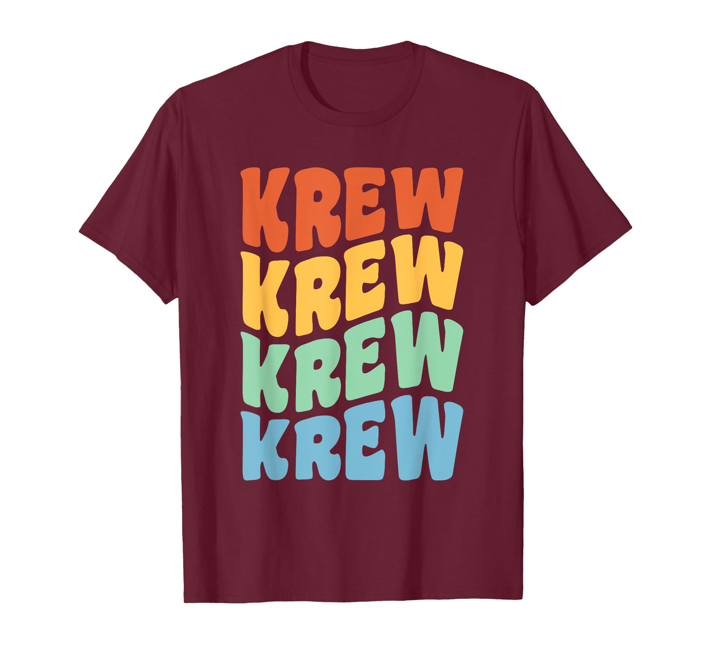 Krew First Name Retro Groovy Personalized T-Shirt
