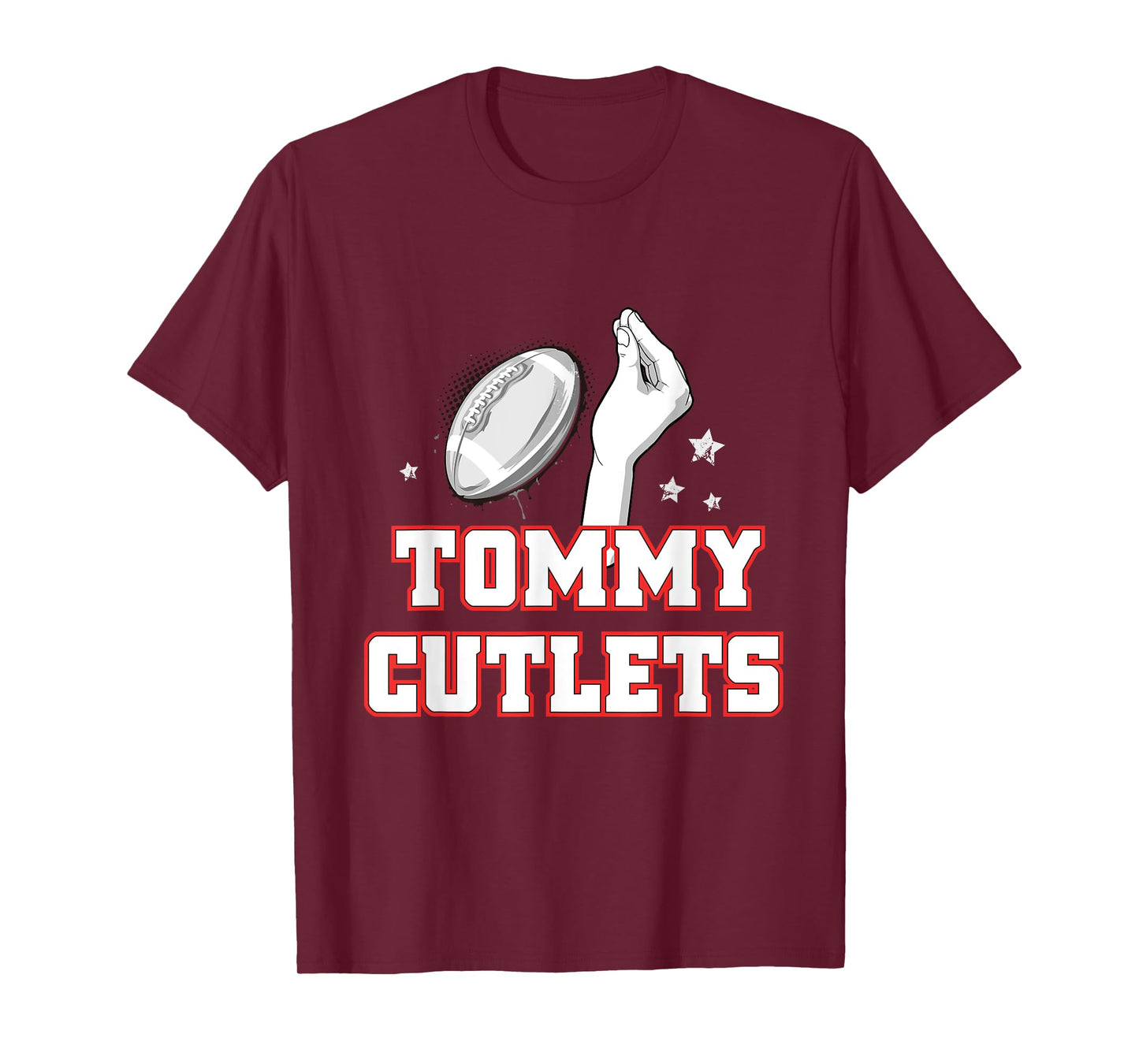 NY Italian Hand Gesture Tommy Cutlets Football Quarterback T-Shirt