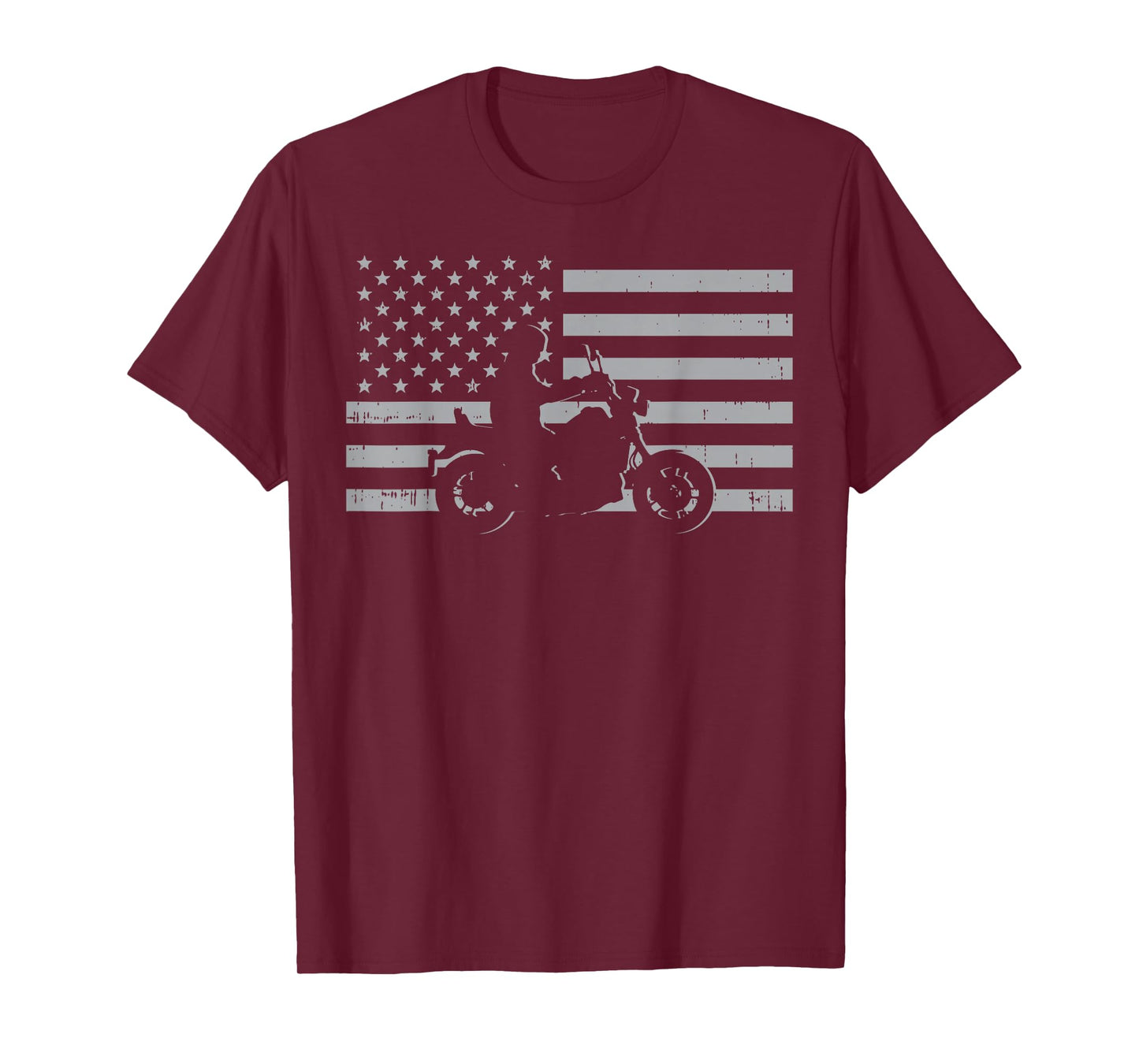 Motorcycle US Flag Biker Motorbike Men Women Kids Teen Youth T-Shirt