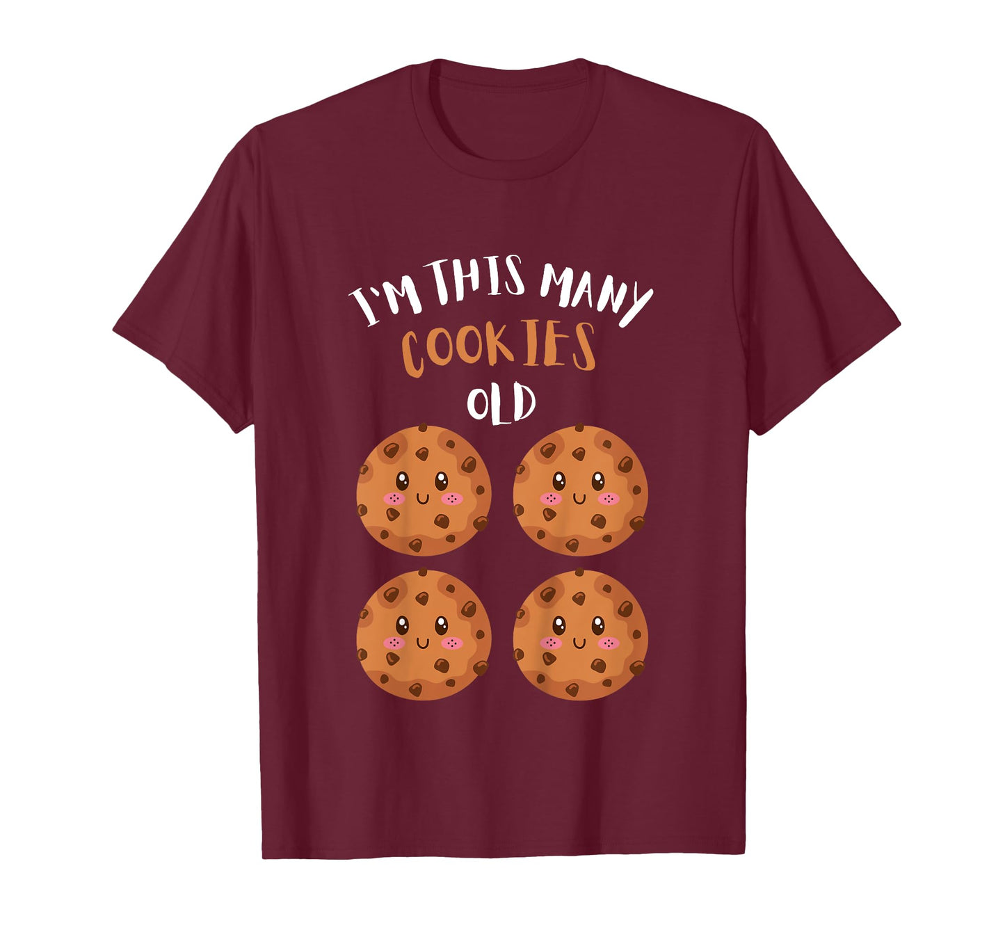 Kids I'm This Many Cookies Old Cookie 4th Birthday 4 Years Old T-Shirt