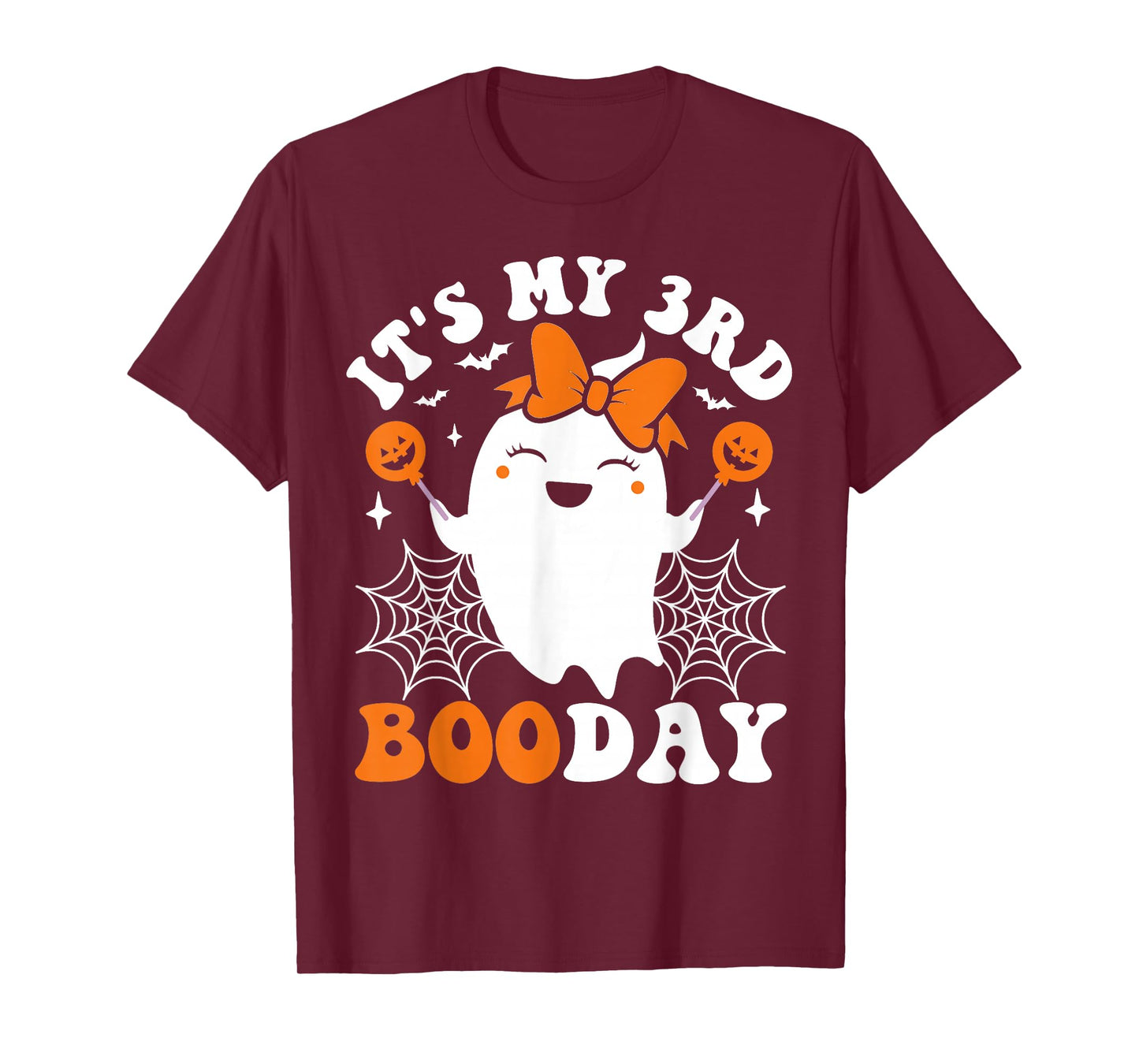 It's My 3rd Boo Day, Funny Halloween Ghost 3rd Birthday Girl T-Shirt