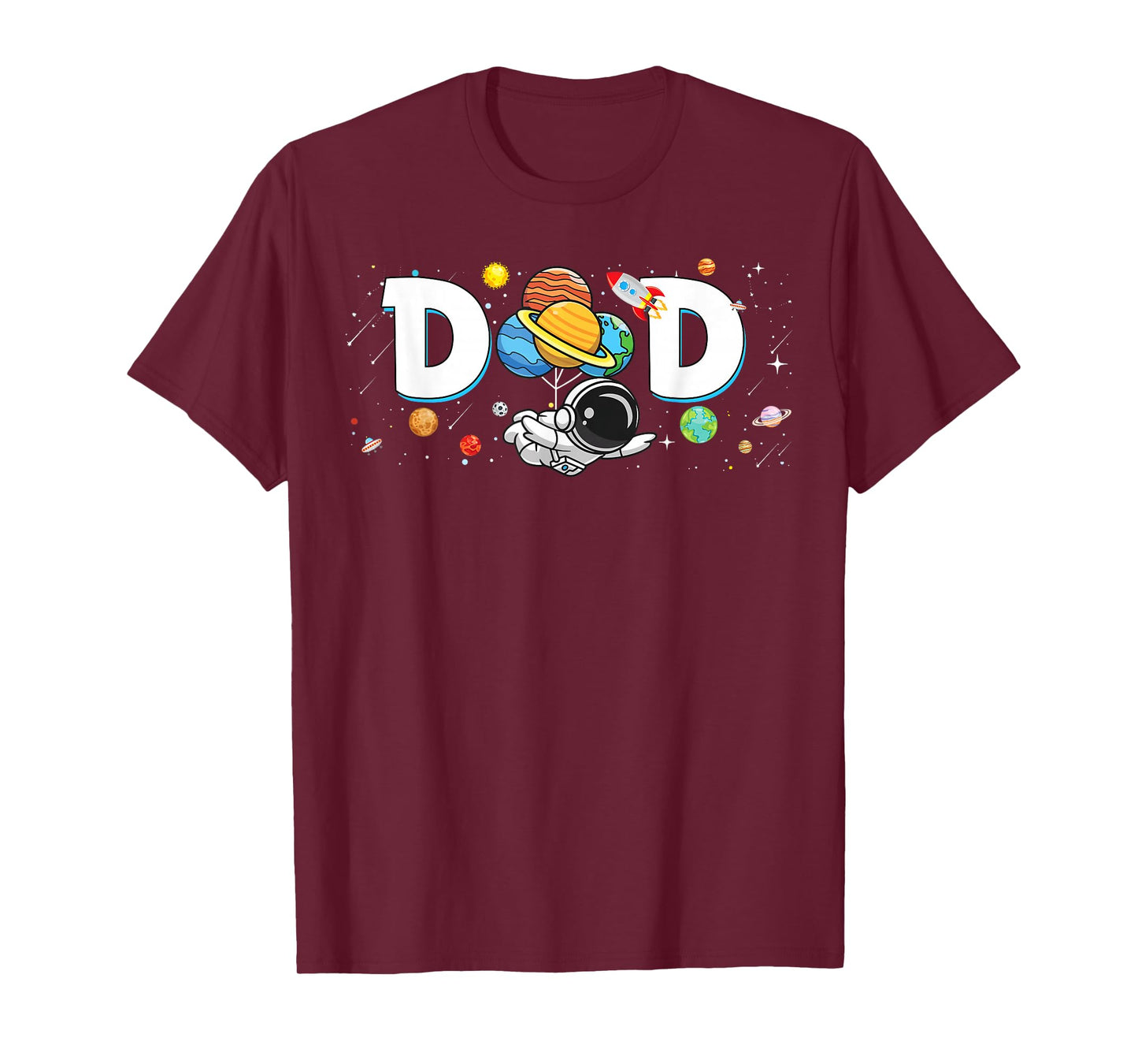 Dad of The Birthday Boy Funny Astronaut Space Family Planets T-Shirt