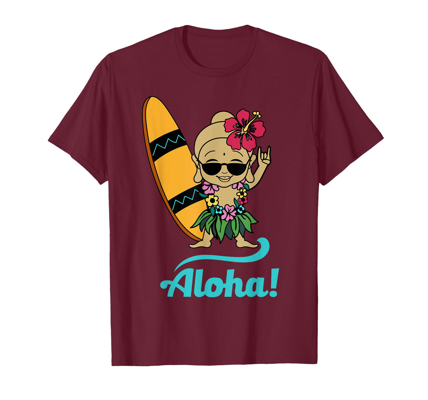 Hawaiian Surfing Buddha Aloha Hawaii Beach Yoga T-shirt T-Shirt