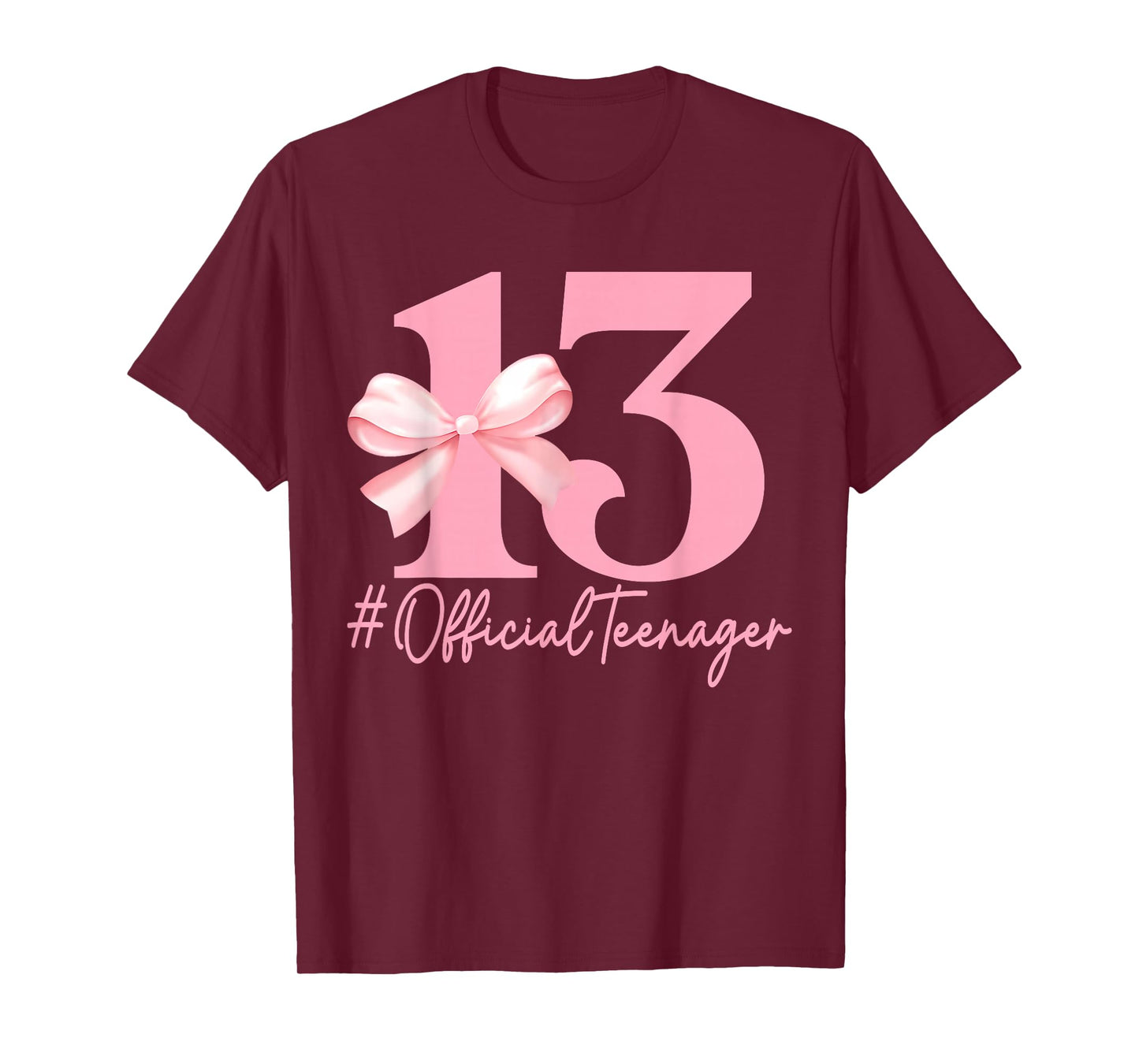 Birthday Girl Pink Coquette Bow 13 Year Old Aesthetic Girly T-Shirt