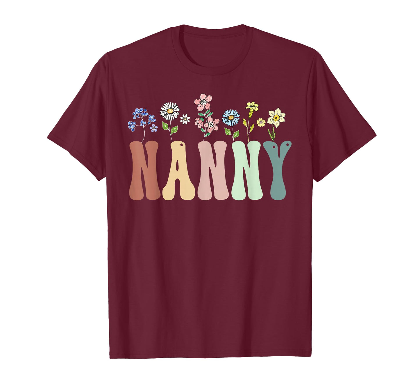Nanny Gifts Women Wildflower Floral Design Nanny T-Shirt