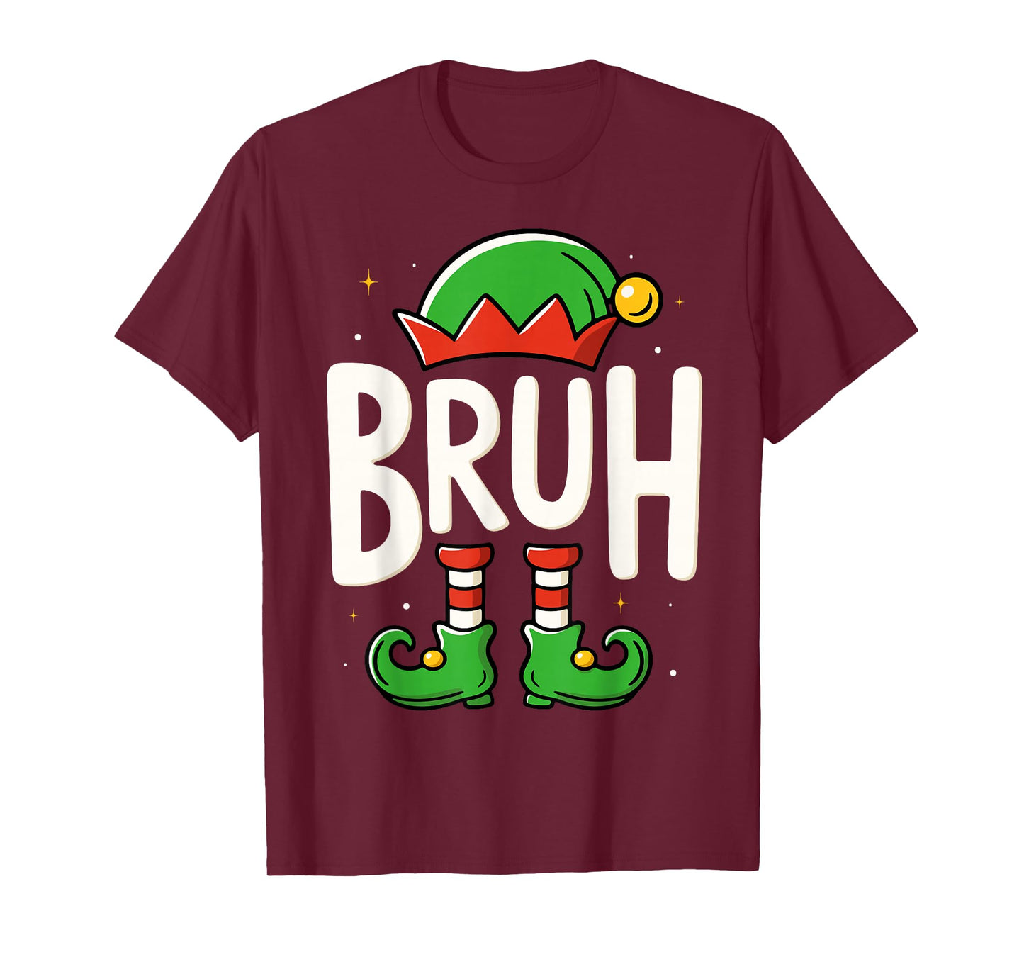 Bruh Christmas Elf Pajamas for Mens Kids Teen Boys Xmas T-Shirt