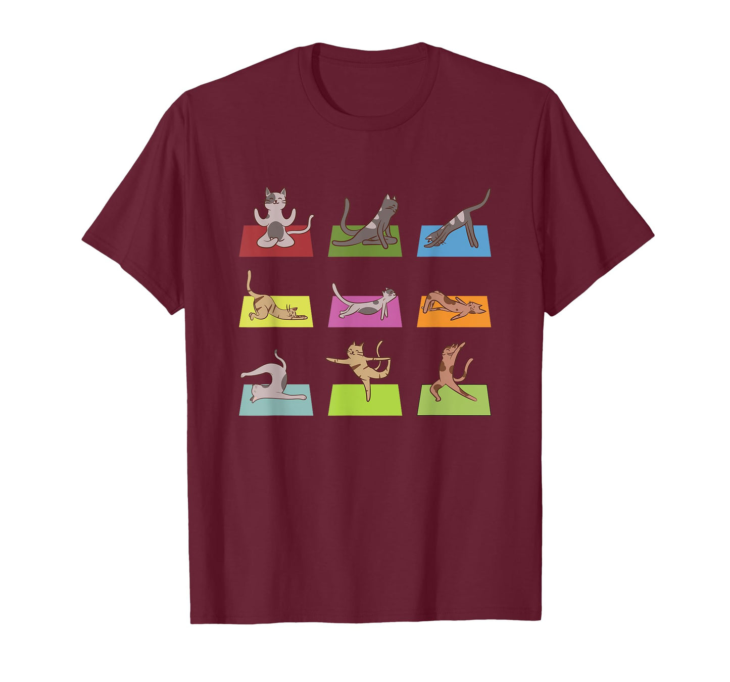 Funny Cat Yoga Positions Meditation Yoga Lover T-Shirt for Men Women Girls Kids