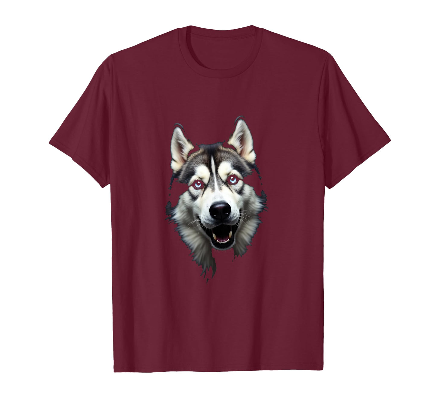 Black Siberian Husky Dog Husky Face T-Shirt